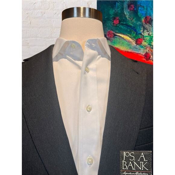 Jos A Bank Signature 42R Charcoal Gray Blazer Sport Coat Suit Jacket - Picture 2 of 14